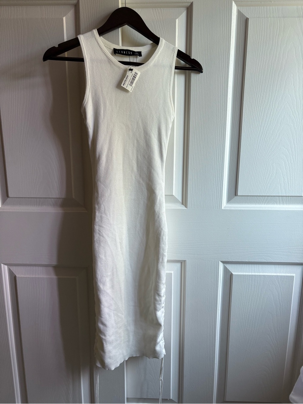 Lioness White Ribbed Tank Midi Dress